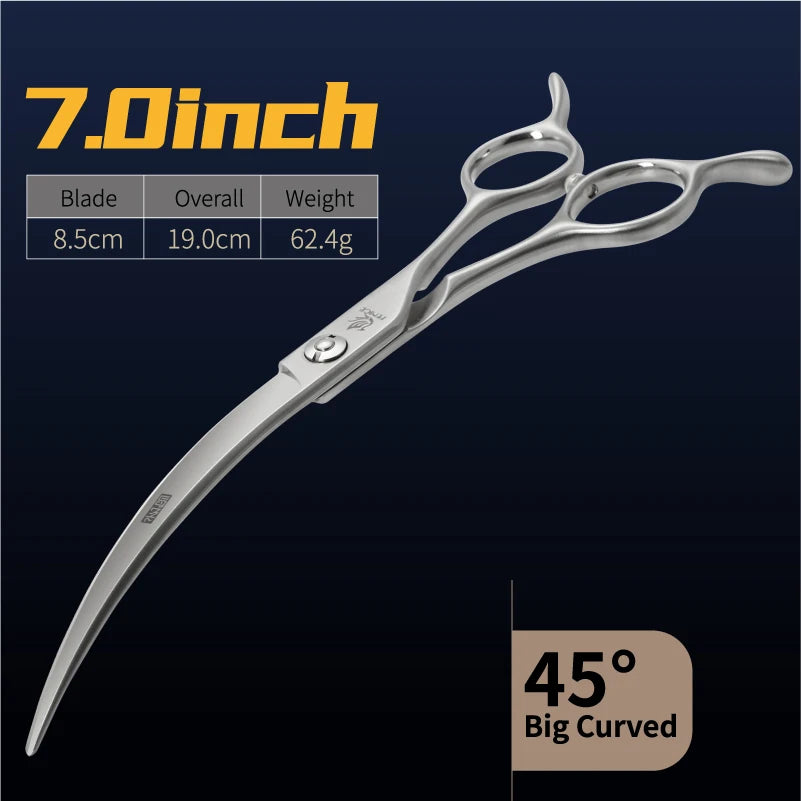 Fenice Big Super Curved Scissors 45° 6/6.5/7/7.5inch Pet Dog Grooming Scissors Pets Hair Curved Shears ножницы tijeras tesoura