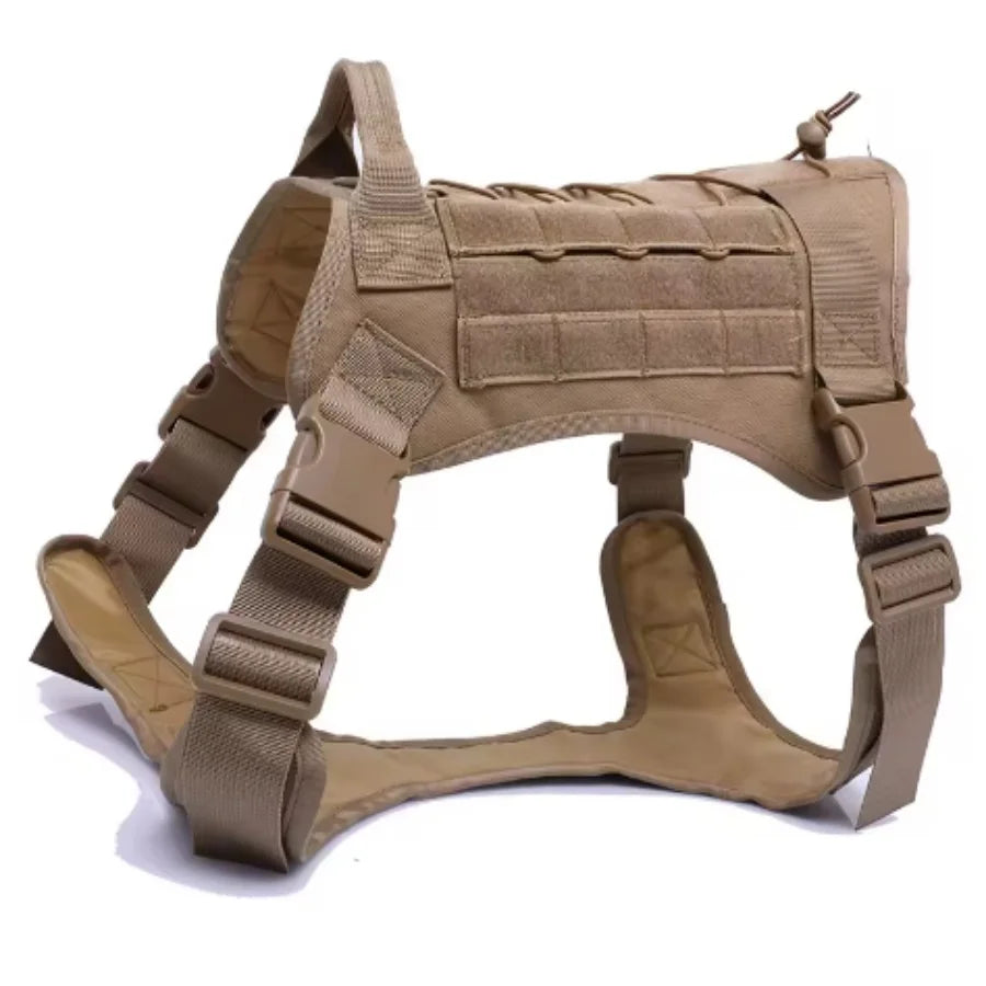 Tactical Dog Harness Leash Collar for Medium Large Dogs Military Pet Vest Adjustable Service Dog Harnesses For Training Walking