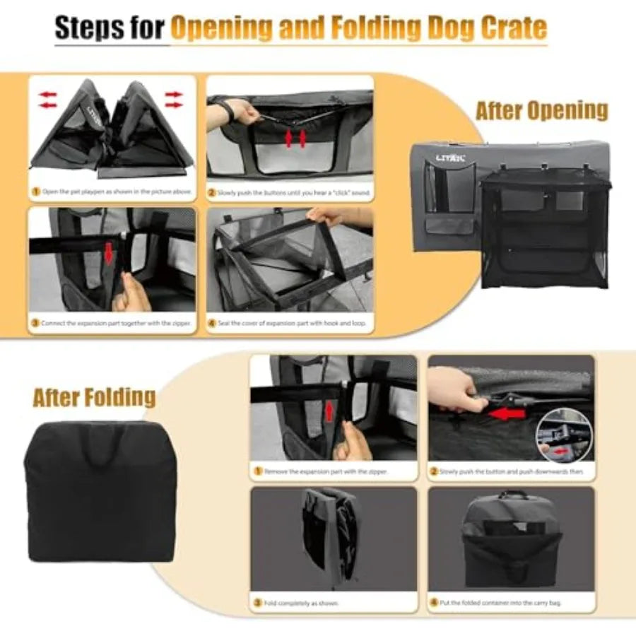 Extra Large Dog Crate for Multi-Cat Families, Pet Carrier for Multi-Cat Families and Small Dog Owners, Puppies, Rabbits, 39 Inc