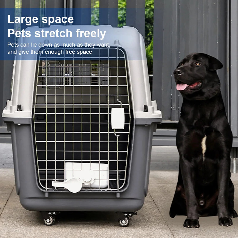 Pet Air Carrier Portable Cage for Dogs Cats International Shipping Special Box Big Dogs Crate Plastic Pet Carrier Flight Carrier