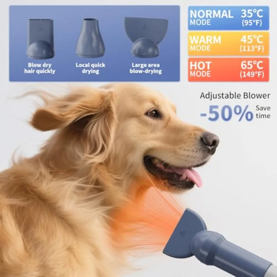 Dog Grooming Vacuum and Dryer Kit Blower for Pet Vacuum Grooming 7 in 1 with Clippers for Dogs Hair Shedding Brush Remover Tool