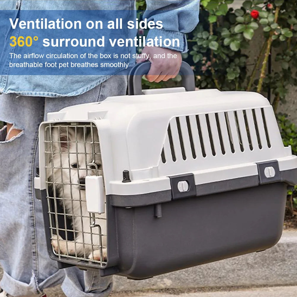Pet Air Carrier Portable Cage for Dogs Cats International Shipping Special Box Big Dogs Crate Plastic Pet Carrier Flight Carrier