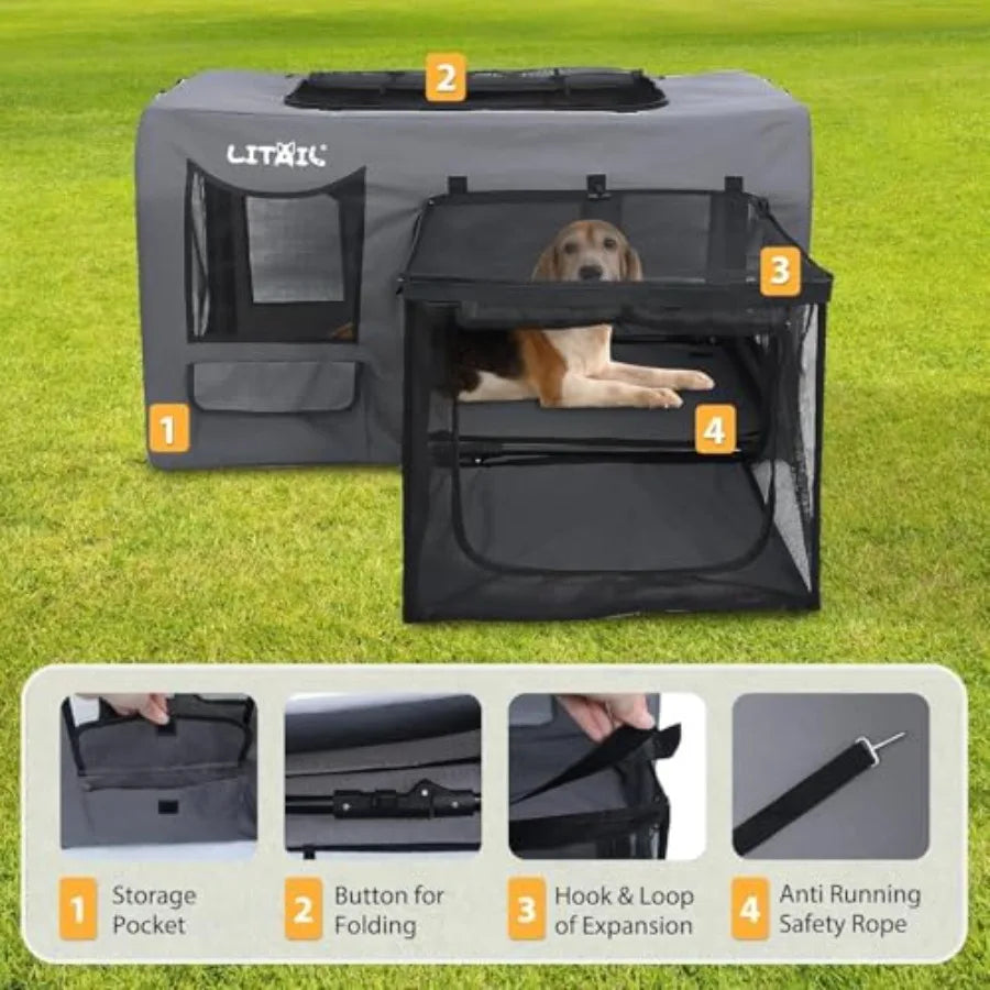 Extra Large Dog Crate for Multi-Cat Families, Pet Carrier for Multi-Cat Families and Small Dog Owners, Puppies, Rabbits, 39 Inc