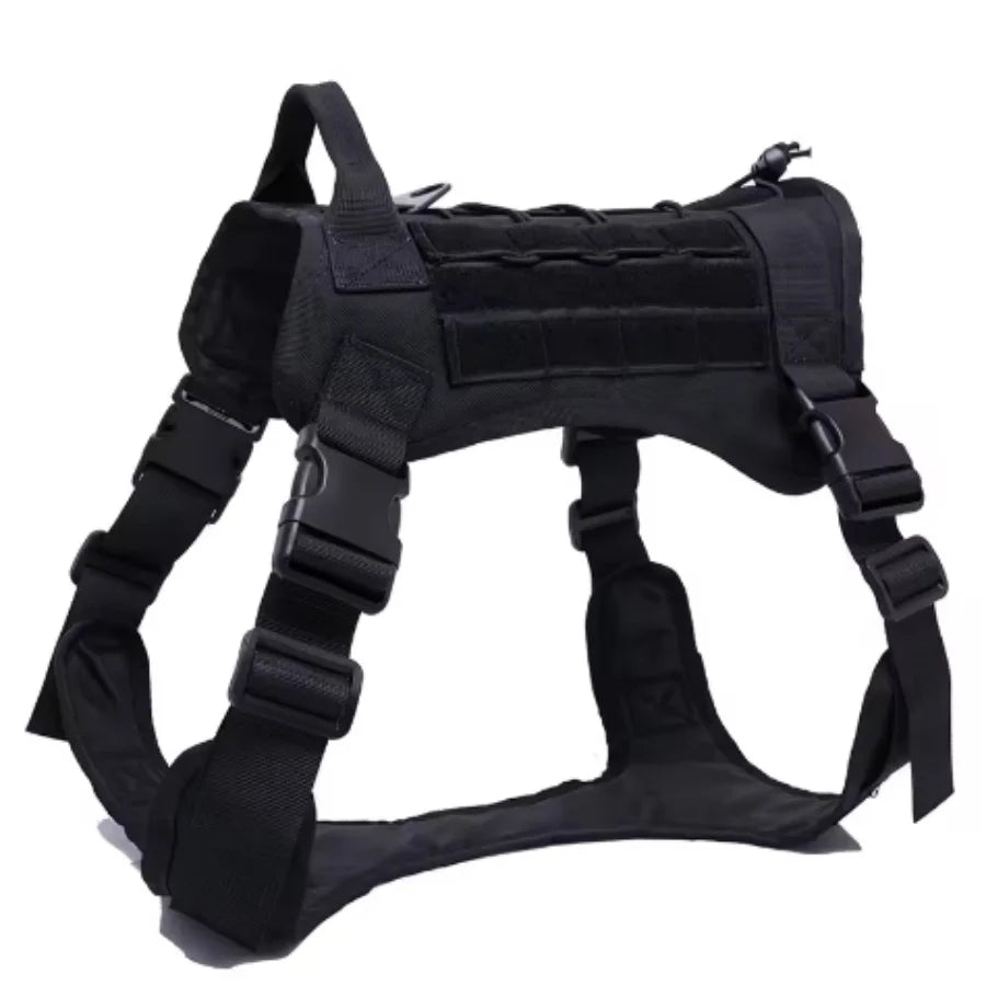 Tactical Dog Harness Leash Collar for Medium Large Dogs Military Pet Vest Adjustable Service Dog Harnesses For Training Walking