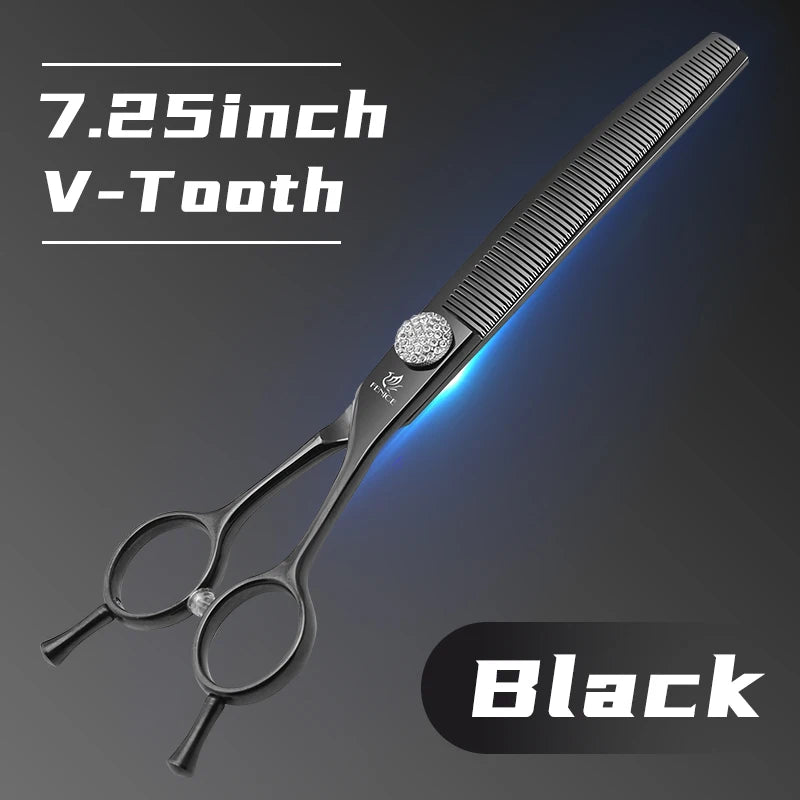 Fenice Professional JP440c 7 inch High quality Pet dog Grooming Scissors Curved thinning Shears Chunker Thinner Scissors