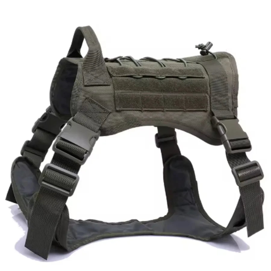 Tactical Dog Harness Leash Collar for Medium Large Dogs Military Pet Vest Adjustable Service Dog Harnesses For Training Walking